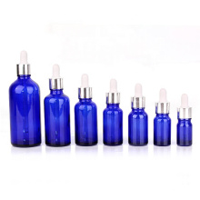 5ml 10ml 15ml 30ml 50ml 100ml Cobalt Blue essential oil glass dropper bottle with sliver dropper